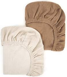 Peepeemax Musselin-Baumwolle Spannbettlaken