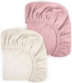 Peepeemax Musselin-Baumwolle Spannbettlaken