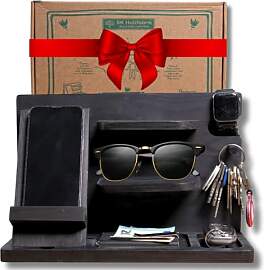 PEGSEN Nachttisch Organizer in Schwarz mit