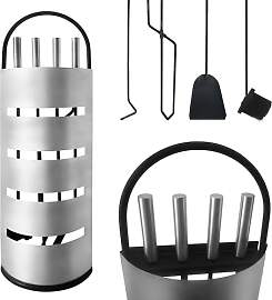 PEILU Edelstahl Kaminbesteck 5-Teilig Modern
