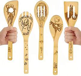 Pelriox 5 Stück Harry Bambus-Holzlöffel Set,
