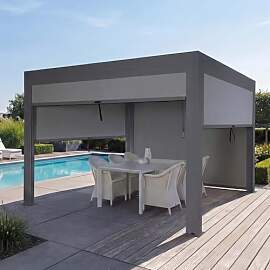 Pergola HWC-L46 mit Seitenwand, Gartenpavillon
