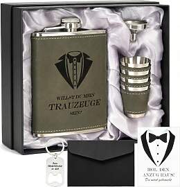 Personalisiertes Flachmann Geschenkset 8oz mit
