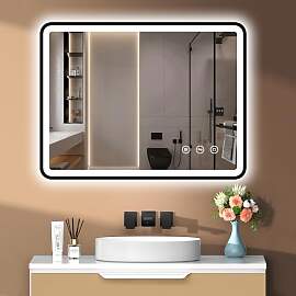 PESENXAN 80 x 60 cm LED Badspiegel mit Beleuchtung 