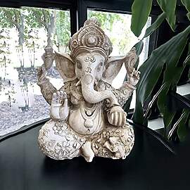 Pevfeciy Ganesha Figur Groß Buddha Statue H-30