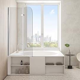 Peviasot Duschwand für Badewanne 100x140 cm,