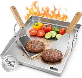 Peviasot Edelstahl Grillplatte 4 mm stark 40x30 cm 