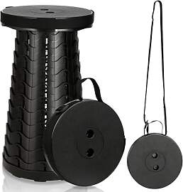 Peviasot Teleskophocker Schwarz, Falthocker 220 kg 