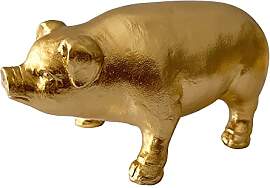 Pewery Goldene Schweine-Statue, Tierfigur,