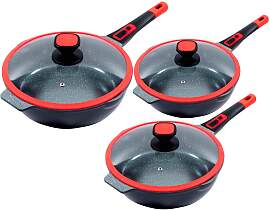 Pfannen-Set KING "Click-Grip", rot (rot, 