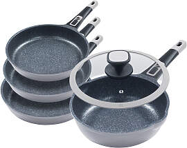 Pfannen-Set KING "Moonscape", grau,