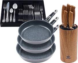 Pfannen-Set KING "Moonscape", grau,