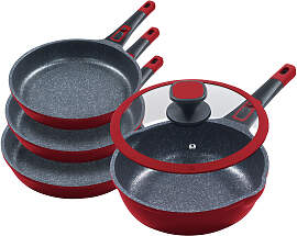 Pfannen-Set KING "Moonscape", rot,