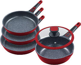 Pfannen-Set KING "Moonscape", rot,