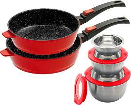 Pfannen-Set KING, rot, Ø:28cm, Pfannen,