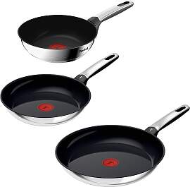Pfannen-Set TEFAL "Emotion+", edelstahl, 