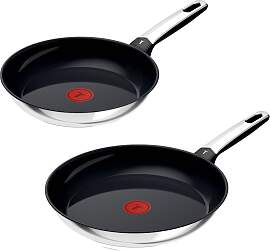 Pfannen-Set TEFAL "Emotion+", edelstahl, 