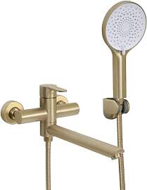 PHASAT Badewannenarmatur mit Handbrause Edelstahl