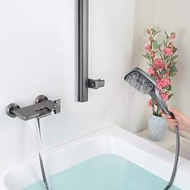 PHASAT Badewannenarmatur Wasserfall mit Handbrause 