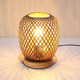 Pheashine Tischlampe Bambus Geflochten