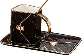 Phefop 300 Ml Handtasche Kaffeetasse mit Löffel,