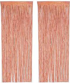 PHENO FLAGS 2 Stück Rosegold Lametta Vorhang,