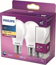 Philips LED Classic E27 Lampe, 40 W, Tropfenform,