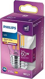 Philips LED Classic E27 Lampe, 60 W, Tropfenform,