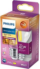 Philips LED Classic E27 WarmGlow Lampe, 40 W,