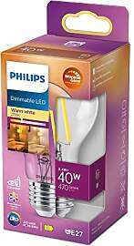 Philips LED Classic E27 WarmGlow Lampe, 40 W,