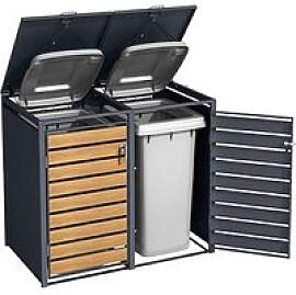phoenix GB2213AWK Mülltonnenbox anthrazit, eiche, 