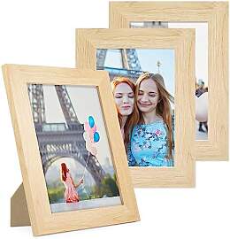 PHOTOLINI Bilderrahmen 10x15 cm MDF-Holz Natur,