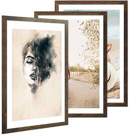 PHOTOLINI Bilderrahmen 40x60 Eiche dunkel Holz