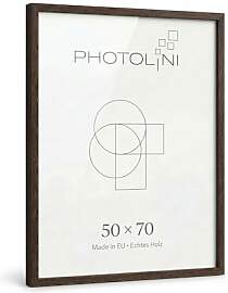PHOTOLINI Bilderrahmen Holz 50x70 Eiche Dunkel,