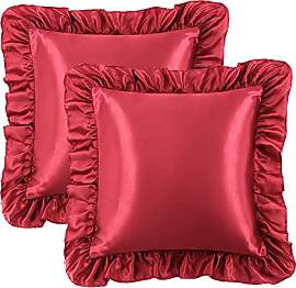 PiccoCasa 2er Set Kissenbezug Satin Kissenbezüge