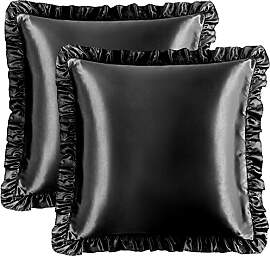 PiccoCasa 2er Set Kissenbezug Satin Kissenbezüge