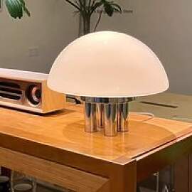 Pilz Milch Weiß Glas Retro Stil LED Lichter