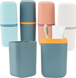 PINGEUI 4-teiliges Zahnbürsten Etui Reise Set,