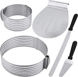 PINGEUI 5er Set Verstellbare Tortenring, 2