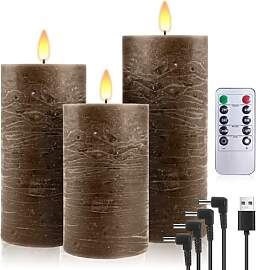 PinnWaa Wiederaufladbare Led Kerzen, [3 Stück]