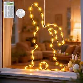 Pipihome Osterdeko Led Fenster Licht, Lichterkette 
