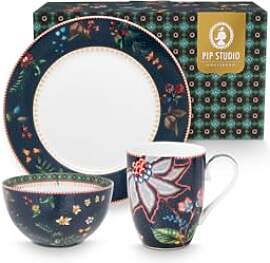Pip Studio Berry Blues Frühstücksset blau 3tlg