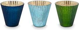 Pip Studio Love Birds Teelichthalter Glas blau 3er 