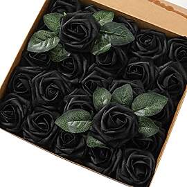 PIQIUQIU 25 Stück Künstliche Blumen Rosen