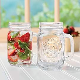 PIQIUQIU 2er Set Mason Jar Trinkglas mit Deckel,