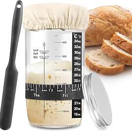PIQIUQIU Sauerteig-Starterglas 24oz/680ml,