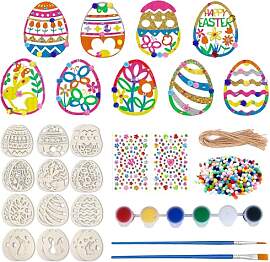 PIujsym 36x Osterdeko Holz Set zum Ostern Basteln, 