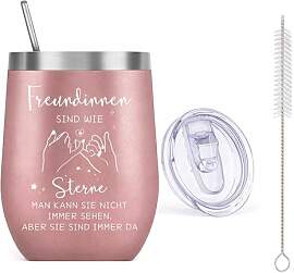 PIujsym Beste Freundin Geschenke, Weinbecher mit