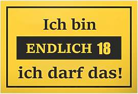 PIujsym Endlich 18 Geburtstag Deko Schild 30x20 cm 