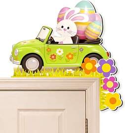 PIujsym Türrahmen Ostern Deko Holz, Osterhase mit 